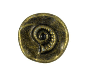 Ammonite Antique Brass Metal Shank Buttons - 20mm - 3/4 inch