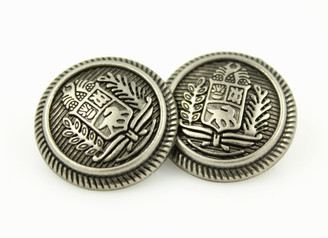 Nickel Silver Crest Emblem Metal Shank Buttons - 20mm - 3/4 inch