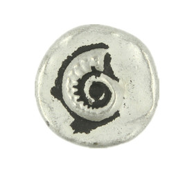 Ammonite Retro Silver Metal Shank Buttons - 15mm - 5/8 inch