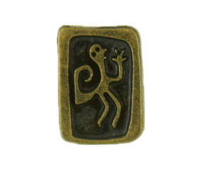 Metiscus Rectangular Antique Brass Metal Shank Buttons - 15mm - 5/8 inch