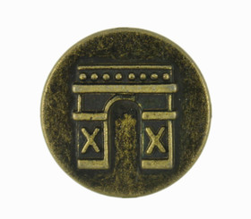 Arc De Triomphe Antique Brass Metal Shank Buttons - 18mm - 11/16 inch