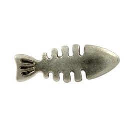 Fishbone Nickel Silver Metal Shank Buttons - 20mm - 3/4 inch