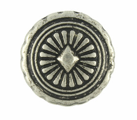 Gem Rays Retro Silver Metal Buttons - 21mm - 13/16 inch