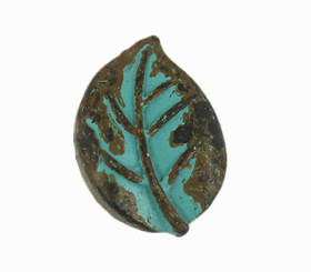 Green Patina Leaf Metal Shank Buttons - 18mm - 11/16 inch