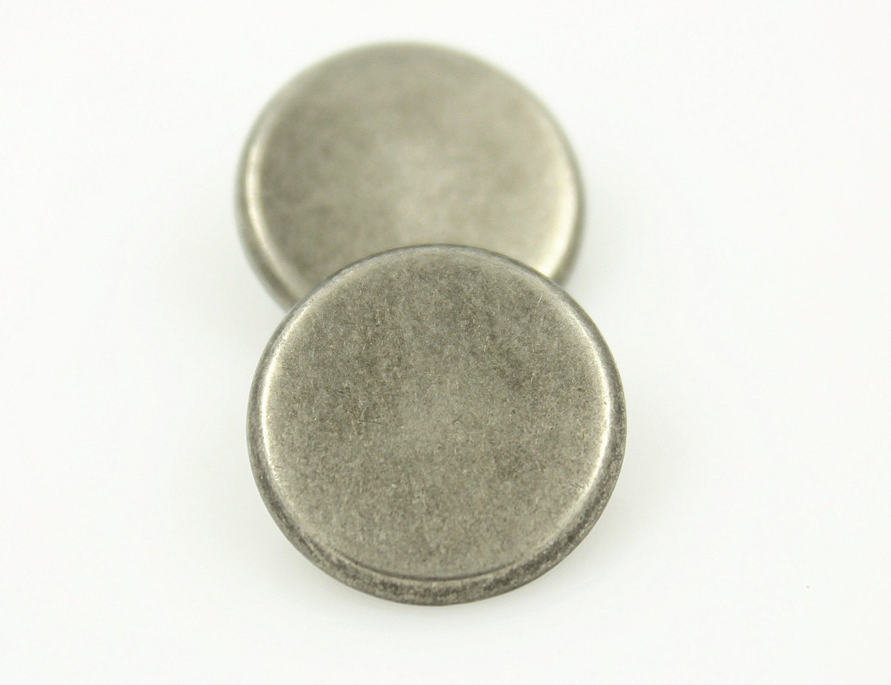 Nickel Silver Flat Round Metal Shank Buttons - 18mm - 11/16 inch