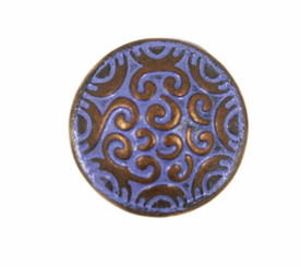 Copper Scrollwork Domed Metal Shank Buttons in Purple Color - 15mm - 5/8 inch