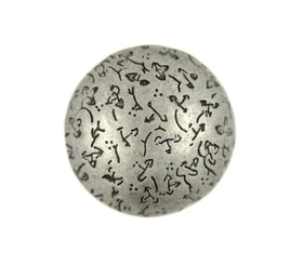 Grass Field Domed Antique Silver Metal Shank Buttons - 22mm - 7/8 inch
