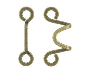 W Shaped Cloak Clasp Copper Fasteners.