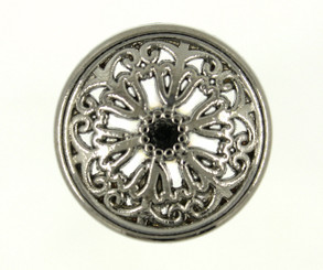 Shiny Gunmetal Openwork Flowery Engraving Metal Shank Buttons - 21mm - 13/16 inch