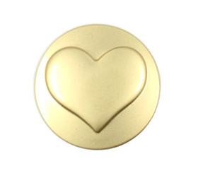Embossed Heart Pearlized Gold Metal Shank Buttons - 18mm - 11/16 inch