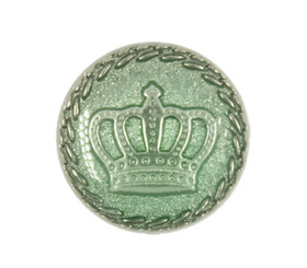 Teal Blue Aqua Enamel Crown Metal Shank Buttons - 12mm - 1/2 inch