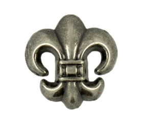 Nickel Silver Embossed Fleur-De-Lis Metal Shank Buttons - 17mm - 11/16 inch