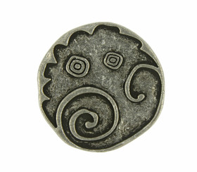 Swirl and Circles Metal Shank Buttons in Antiqued Silver - 27mm - 1 1/16 inch