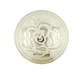 Shiny Silver Rose Bloom Metal Shank Buttons - 25mm - 1 inch