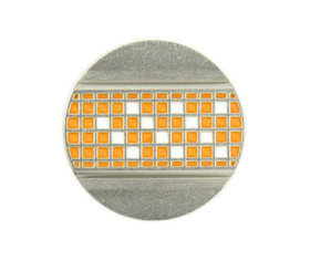 Raised Orange Lattice Pattern Silver Shank Buttons - 25mm - 1 inch