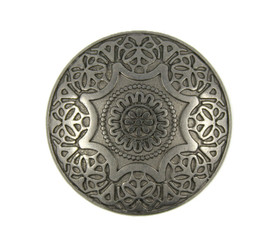 Medieval Mandala Flower Metal Shank Gunmetal Buttons - 28mm - 1 1/8 inch