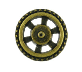 Gear Brass Metal Shank Buttons - 14mm - 9/16 inch