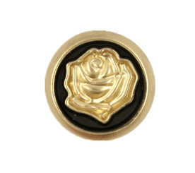 Pearlized Gold Rose Metal Shank Buttons in Black Color - 12mm - 1/2 inch