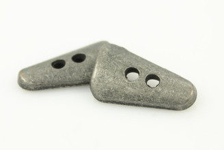 Antiqued Silver Bend Triangular Hole Buttons - 21mm - 13/16 inch