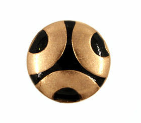 Black Enamel Three Arcs Copper Metal Shank Buttons - 18mm - 11/16 inch