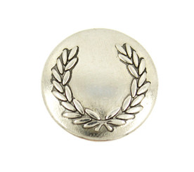 Straw Wreath Silver Thin Domed Metal Shank Buttons - 20mm - 3/4 inch