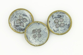 Brass Metal Hole Buttons in Pastel Blue Color - 15mm - 5/8 inch
