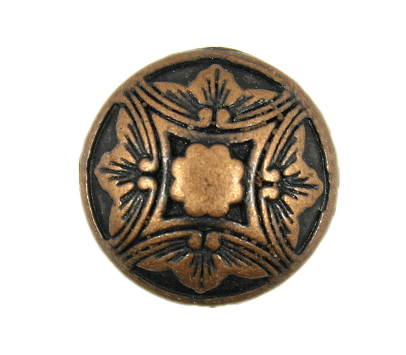Damascus Embossed Flower Copper Metal Shank Buttons - 15mm - 5/8 inch