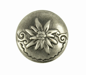 Nickel Silver Edelweiss Metal Shank Buttons - 15mm - 5/8 inch
