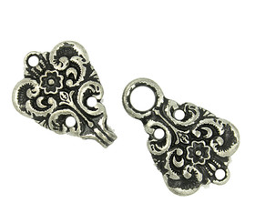 Baroque Swirl Cloak Clasp Retro Silver Fasteners.