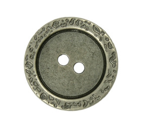 Stone Texture Thicken Border Nickel Silver Metal Hole Buttons - 22mm - 7/8 inch