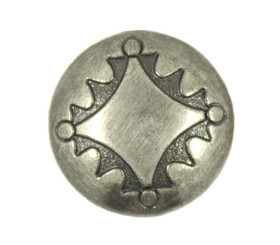 Zig Zag Diamond Pattern Nickel Silver Metal Shank Buttons - 15mm - 5/8 inch