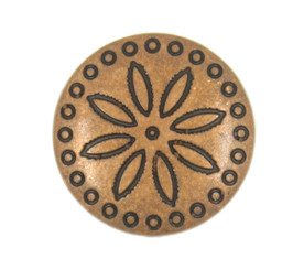 Simple Flower Carving Copper Metal Shank Buttons - 18mm - 11/16 inch