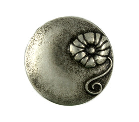 Morning Glory Antique Silver Metal Shank Buttons - 20mm - 3/4 inch
