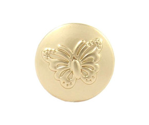 Embossed Butterfly Pearlized Gold Metal Shank Buttons - 11mm - 7/16 inch