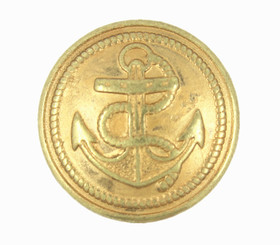 Metal Buttons Brass Embossed Anchor with Khaki Painting Metal Shank Buttons - 20mm - 3/4 inch