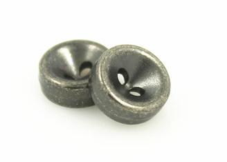 Funnel Center Gunmetal Cylindrical Metal Hole Buttons - 10mm - 3/8 inch