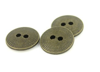 Masonry Antique Brass Metal Hole Buttons - 18mm - 11/16 inch