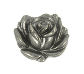 Rose Bloom Gunmetal Metal Shank Buttons - 20mm - 3/4 inch