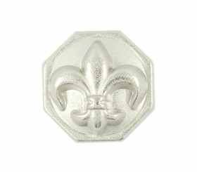 Silver Buttons - Octagon Fleur-De-Lis Metal Shank Buttons in Silver Color - 12mm - 1/2 inch