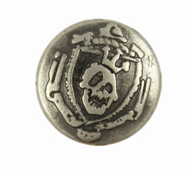 Skull King Nickel Silver Metal Shank Buttons - 18mm - 11/16 inch