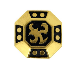 Gold Octagon Emblem Metal Shank Buttons - 25mm - 1 inch