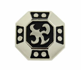 Shiny Silver Octagon Emblem Metal Shank Buttons - 25mm - 1 inch