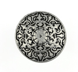 Antique Silver Mandala Metal Shank Buttons - 21mm - 13/16 inch