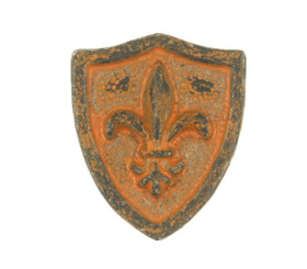 Rust Fleur-De-Lis Shield Metal Shank Buttons - 18mm - 11/16 inch