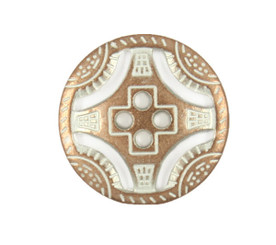 Copper White Ancient Coins Style Metal Hole Buttons - 21mm - 13/16 inch