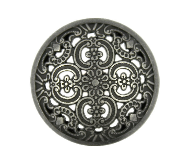 Nickel Silver Openwork Flowery Engraving Metal Shank Buttons 25mm 1
