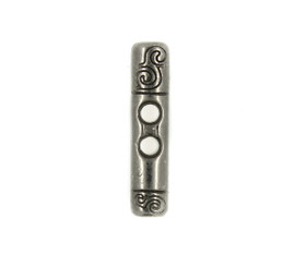 Gunmetal Cirrus Carving Oval Cylinder Metal Hole Buttons - 23mm - 7/8 inch