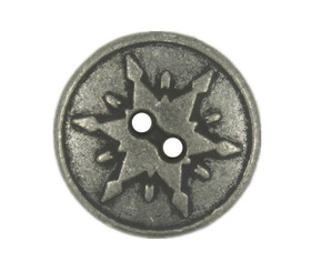 Dull Silver Hexastar Metal Hole Buttons - 15mm - 5/8 inch