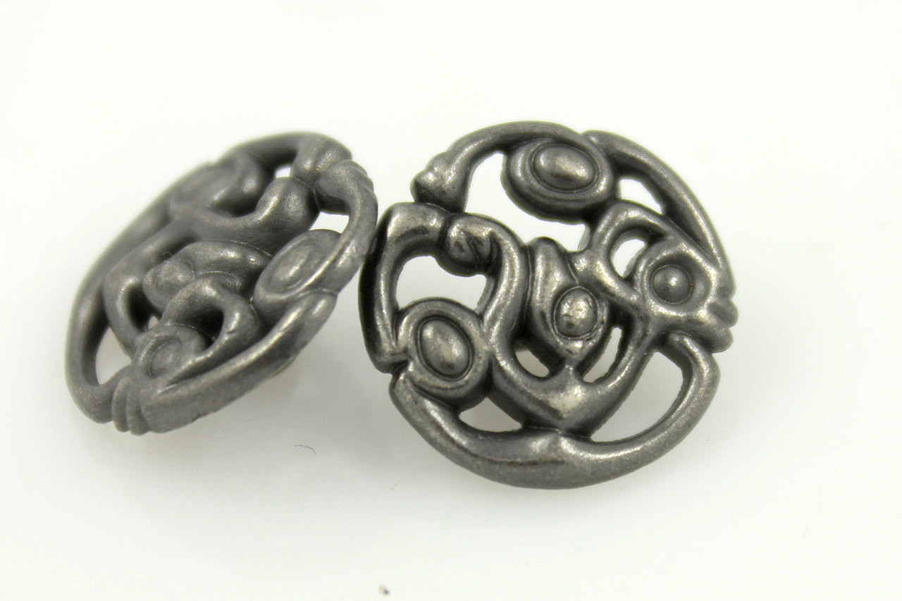Abstract Lattice Nickel Silver Metal Shank Buttons - 15mm - 5/8 inch