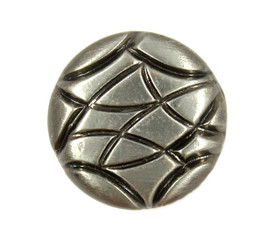 Interleaving Lines Design Shiny Gunmetal Metal Shank Buttons - 15mm - 5/8 inch